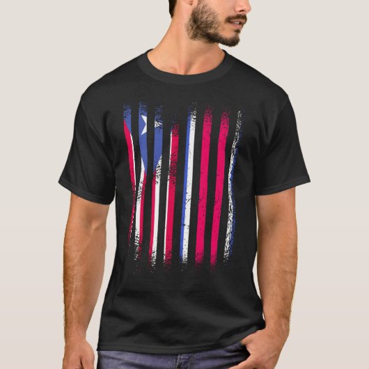 Puerto Rico Flag Costa Rica Grown Country Flags St Tシャツ (正面)