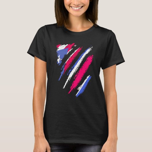 Puerto Rico Flag Costa Rica Grown Patriot Country  Tシャツ (正面)