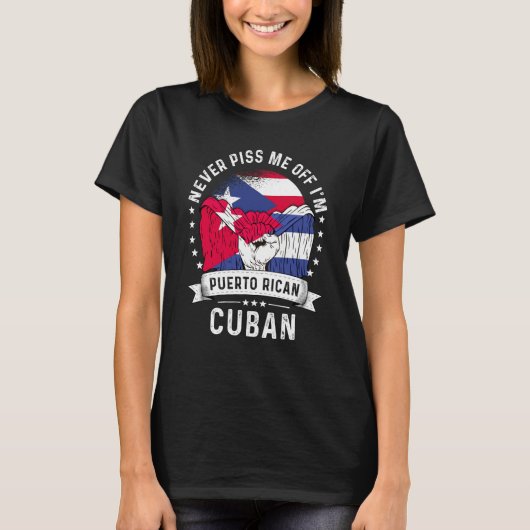 Puerto Rico Flag Cuba Grown Humor Pride Tシャツ (正面)