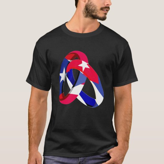 Puerto Rico Flag Cuba Grown Ring Marriage Wedding Tシャツ (正面)