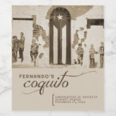 Puerto Rico Flag Custom Coquito Label (3.5" x 4") ワインラベル (シングルラベル)
