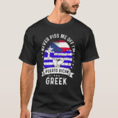Puerto Rico Flag Greece Grown Humor Pride Tシャツ (正面)