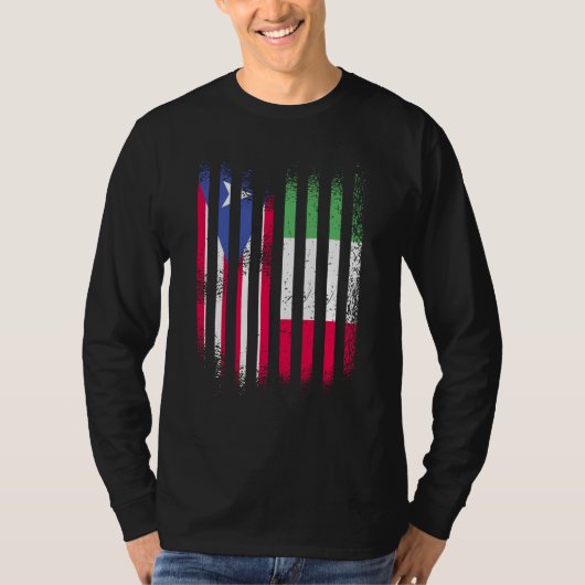 Puerto Rico Flag Italy Grown Country Flags Stripes Tシャツ (正面)