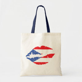 Puerto Rico Flag Lips トートバッグ