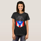 Puerto Rico Flag Schipperke Dog In Pocket Tシャツ (正面フル)