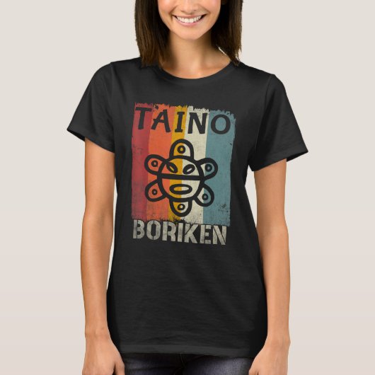 Puerto Rico Flag Taino Boricua Puerto Rican Souve Tシャツ (正面)