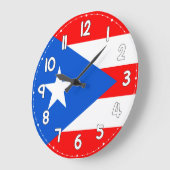 Puerto Rico Flag Wall Clock – Flag for Home Decor ラージ壁時計 (傾斜)
