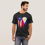 Puerto Rico Greece Flag Heart Citizen Grown Patrio Tシャツ (正面フル)