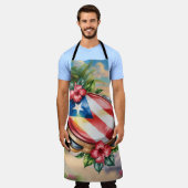 Puerto Rico Island Beach Music エプロン (着用した状態)