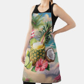 Puerto Rico Island Beach Pineapple Drink エプロン (インサイチュ)