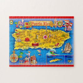 Puerto Rico Island Map 11x14 Puzzle ジグソーパズル