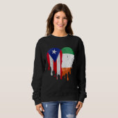 Puerto Rico Italy Flag Heart Citizen Grown Patriot スウェットシャツ (正面フル)