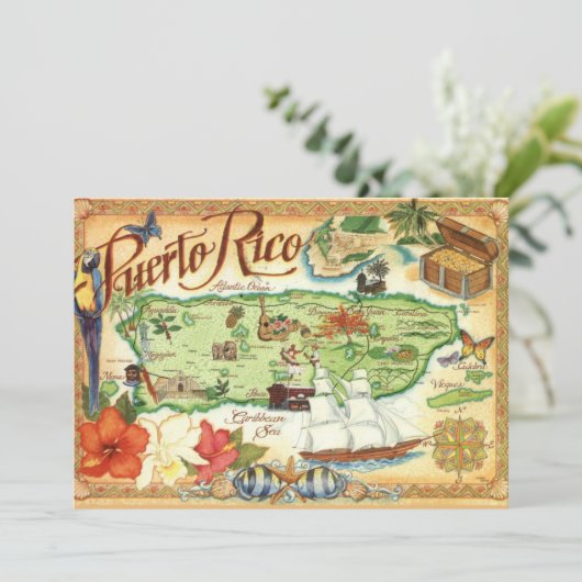 Puerto Rico Map 5x7 Big Postcard (スタンド正面)