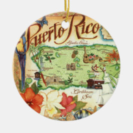 Puerto Rico Map Ornament セラミックオーナメント