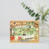 Puerto Rico Map  Postcard ポストカード (スタンド正面)