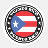 Puerto Rico National Flag Round Logo ラウンドシール (正面)