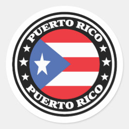 Puerto Rico National Flag Round Logo ラウンドシール