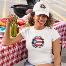 Puerto Rico National Flag Round Logo Tシャツ