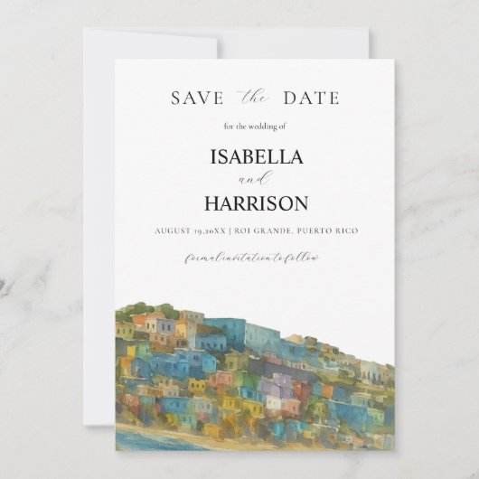 Puerto Rico Save the Date Template 招待状 (正面)