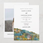 Puerto Rico Skyline Destination Wedding Invitation 招待状 (正面/裏面)