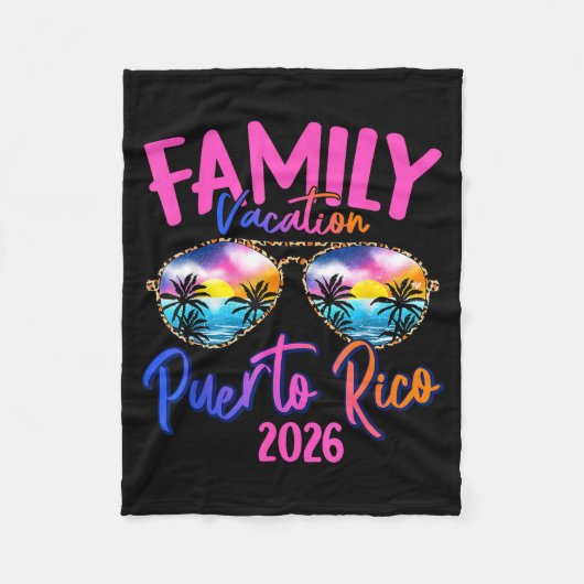 Puerto Rico Vacation 2026 Souvenir Matching Family フリースブランケット (正面)