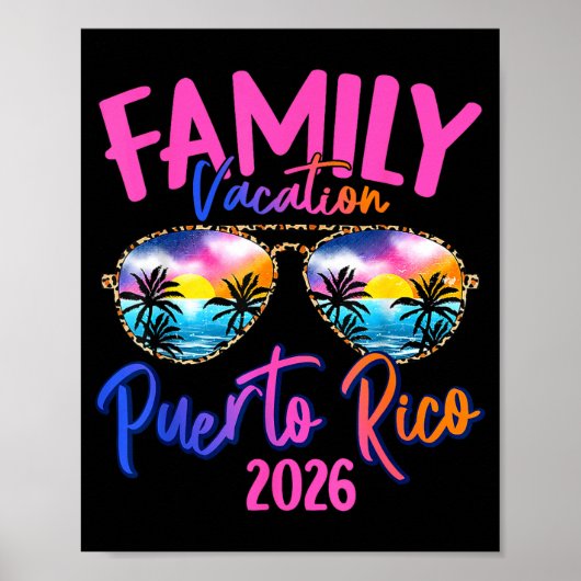 Puerto Rico Vacation 2026 Souvenir Matching Family ポスター (正面)