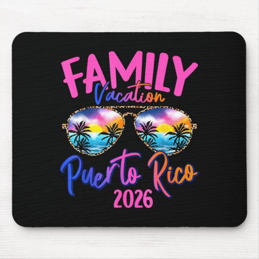 Puerto Rico Vacation 2026 Souvenir Matching Family マウスパッド (正面)