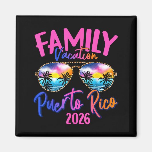 Puerto Rico Vacation 2026 Souvenir Matching Family マグネット (正面)