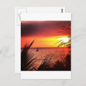 Puerto Vallartaの日没 ポストカード (正面/裏面)