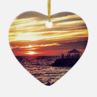 Puerto Vallartaの美しい日没 セラミックオーナメント
