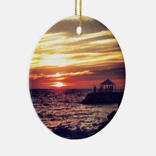 Puerto Vallartaの美しい日没 セラミックオーナメント (右)