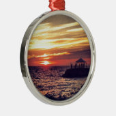 Puerto Vallartaの美しい日没 メタルオーナメント (右)