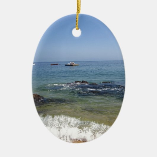 Puerto Vallarta、メキシコのLas Caletasのビーチ セラミックオーナメント (正面)
