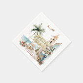 Puerto Vallarta Christmas | Tropical Holiday スタンダードカクテルナプキン (角)