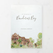 Puerto Vallarta Illustrated Wedding Map 三つ折り招待状 (カバー)