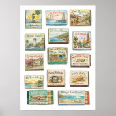 Puerto Vallarta Matchbook Collection Art Print ポスター (正面)
