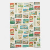Puerto Vallarta Matchbook Pattern Tea Towel キッチンタオル (縦)