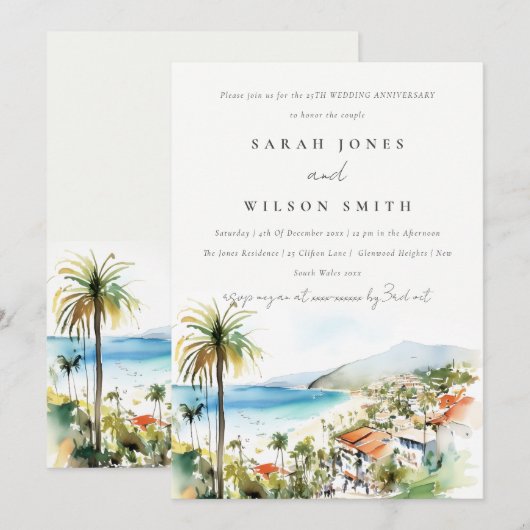 Puerto Vallarta Mexico Scape Wedding Anniversary  招待状 (正面/裏面)