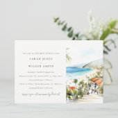 Puerto Vallarta Mexico Watercolor Rehearsal Dinner 招待状 (スタンド正面)