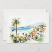 Puerto Vallarta Mexico Watercolor Rehearsal Dinner 招待状 (裏面)