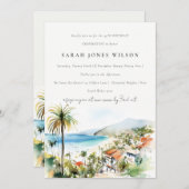 Puerto Vallarta Mexico Watercolor Scape Birthday 招待状 (正面/裏面)