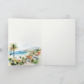 Puerto Vallarta Mexico Watercolor scape Wedding サンキューカード (内部)