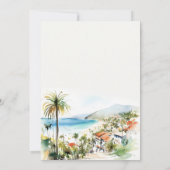 Puerto Vallarta Mexico Watercolor scape Wedding サンキューカード (裏面)