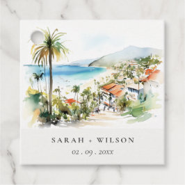 Puerto Vallarta Mexico Watercolor scape Wedding フェイバータグ
