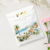 Puerto Vallarta Mexico Watercolor scape Wedding フェイバーバッグ (封をした状態)