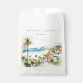 Puerto Vallarta Mexico Watercolor scape Wedding フェイバーバッグ (正面)