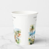 Puerto Vallarta Mexico Watercolor Scape Wedding 紙コップ (右)