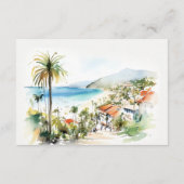 Puerto Vallarta Mexico Watercolor Wedding Details エンクロージャーカード (裏面)