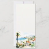 Puerto Vallarta Mexico Watercolor Wedding Menu 招待状 (裏面)