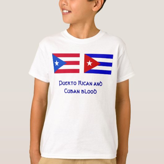 PuertoRico_flag、Cuba_flag、プエルトリコ人およびCU… Tシャツ (正面)